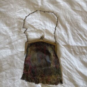Antique 1920’s Art Deco Whiting & Davis Mesh Metal  Purse Flapper Bag Multicolor